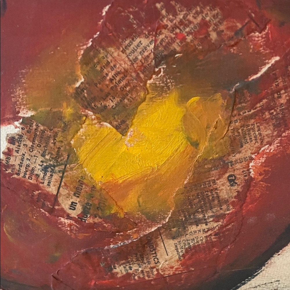Sunflower Art Mixed Media Painting in Dark Green Frame ~ Etienne 1973 Rare art - Picture 11 of 16